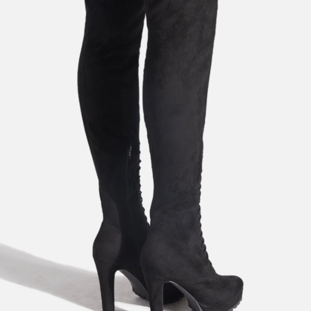 Black Thigh high Boots (wide width)